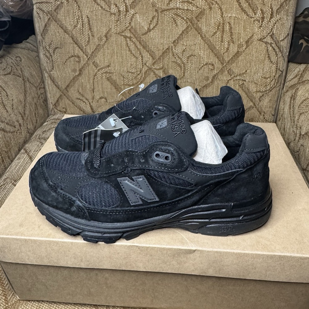 New Balance 993 Womens Shoe Triple Black USA Running US‎ 6.5 D Sneakers WR993TB